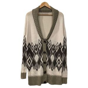 Rubbish Long Button Front Tribal Cardigan Sweater